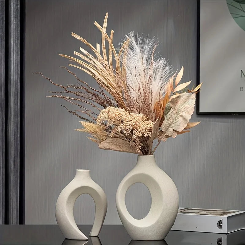 Set of 2 Modern Ceramic Vases