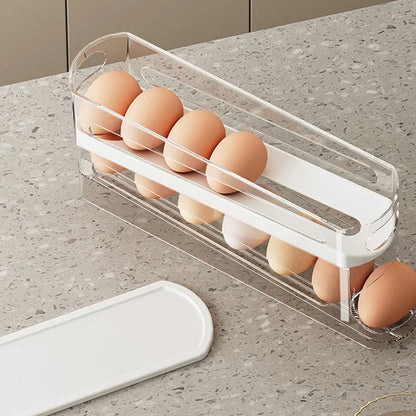 Automatic Scrolling Refrigerator Egg Storage Box - Large Capacity